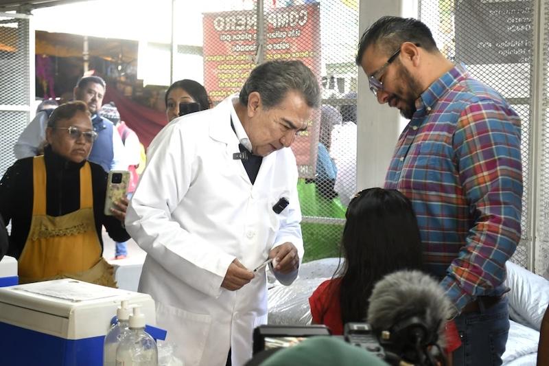 Puebla refuerza prevención del sarampión con jornada de vacunación en el Mercado Hidalgo