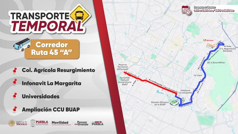 Se incorpora un nuevo recorrido temporal mediante ampliación de la Ruta 45 “A”